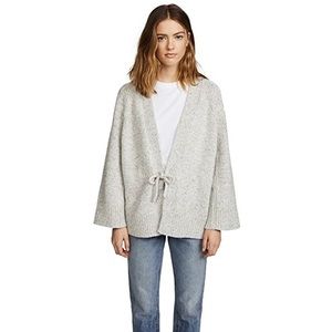VINCE Marled Wool & Cashmere Reglan Ribbed Cardigan